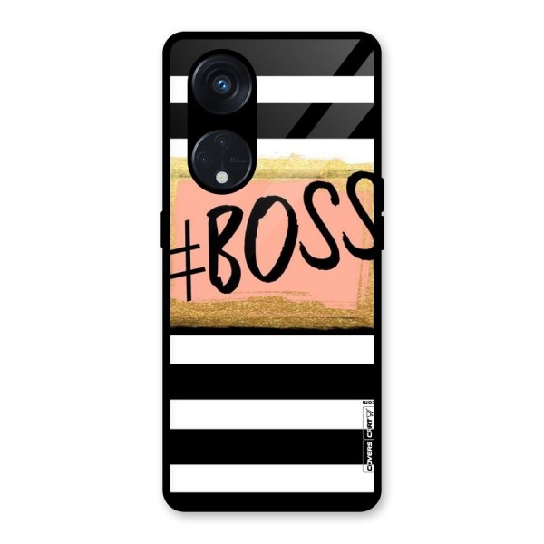 Boss Stripes Glass Back Case for Reno8 T 5G