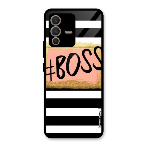 Boss Stripes Glass Back Case for Vivo V23 5G