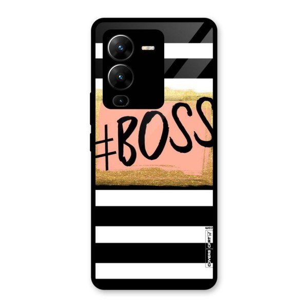 Boss Stripes Glass Back Case for Vivo V25 Pro