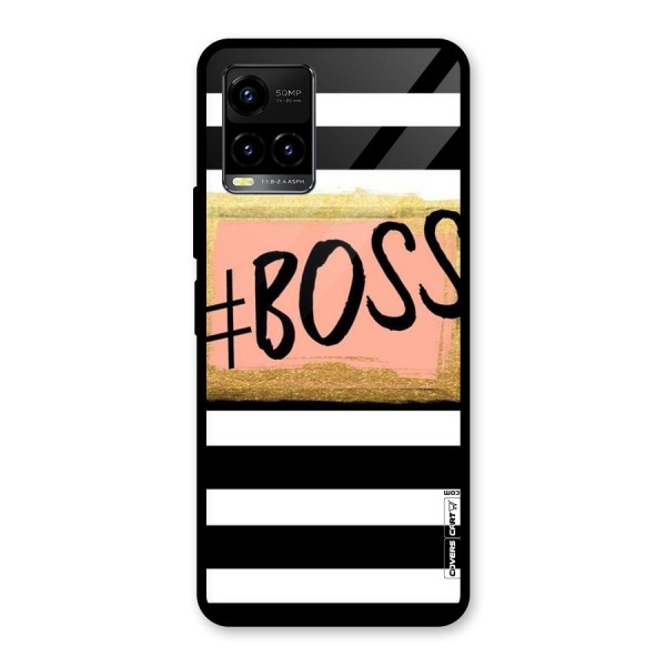 Boss Stripes Glass Back Case for Vivo Y21 2021