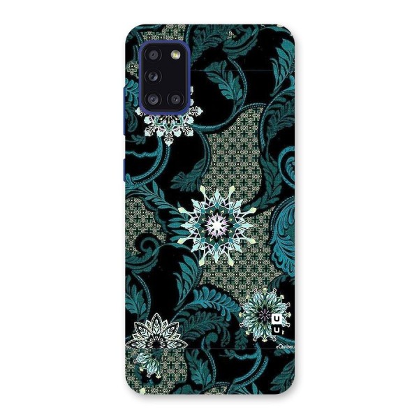 Bottle Green Floral Back Case for Galaxy A31