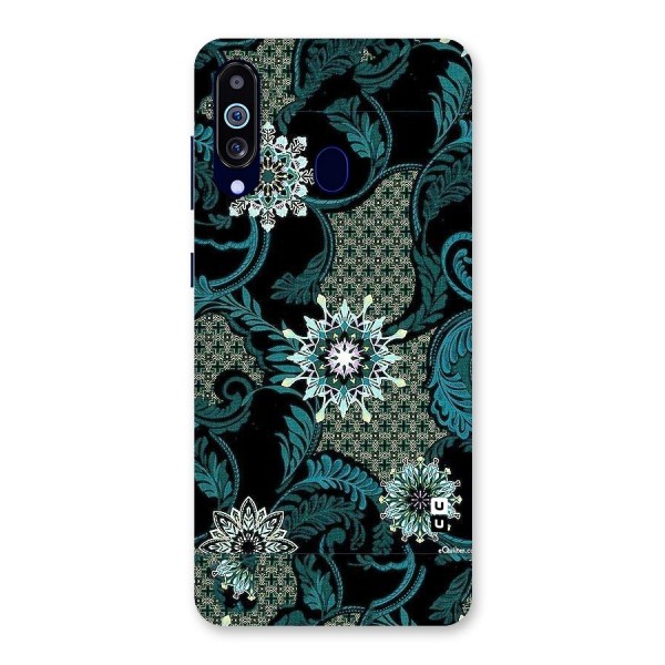 Bottle Green Floral Back Case for Galaxy A60