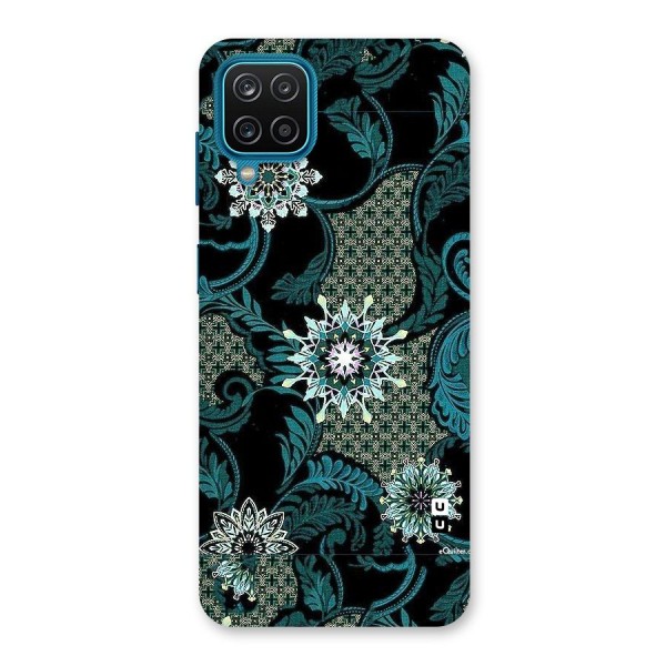 Bottle Green Floral Back Case for Galaxy F12