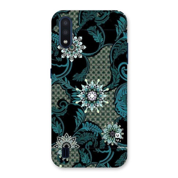 Bottle Green Floral Back Case for Galaxy M01