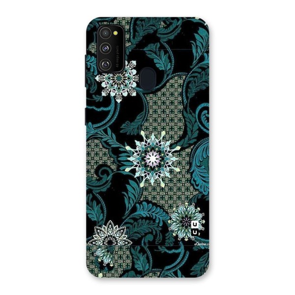 Bottle Green Floral Back Case for Galaxy M21