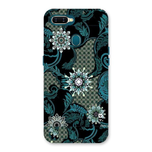 Bottle Green Floral Back Case for Oppo A12