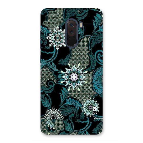 Bottle Green Floral Back Case for Poco F1