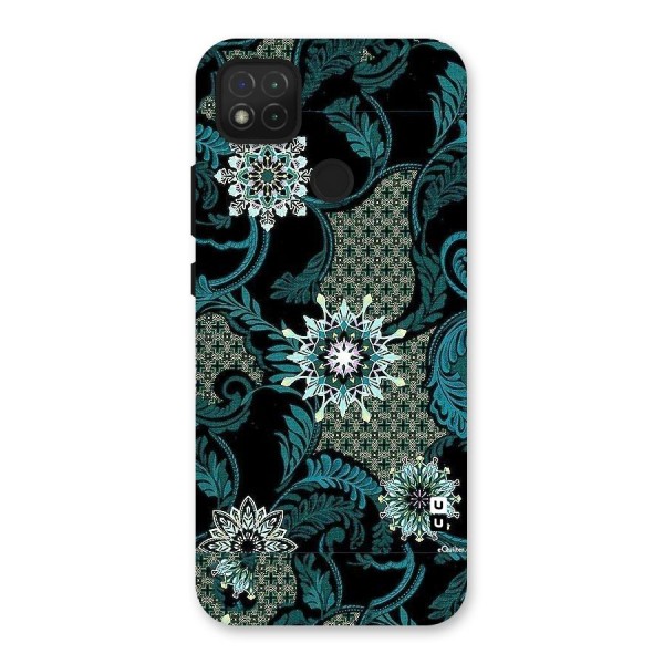 Bottle Green Floral Back Case for Redmi 9C