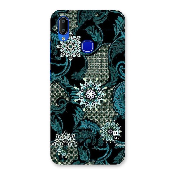 Bottle Green Floral Back Case for Vivo Y91