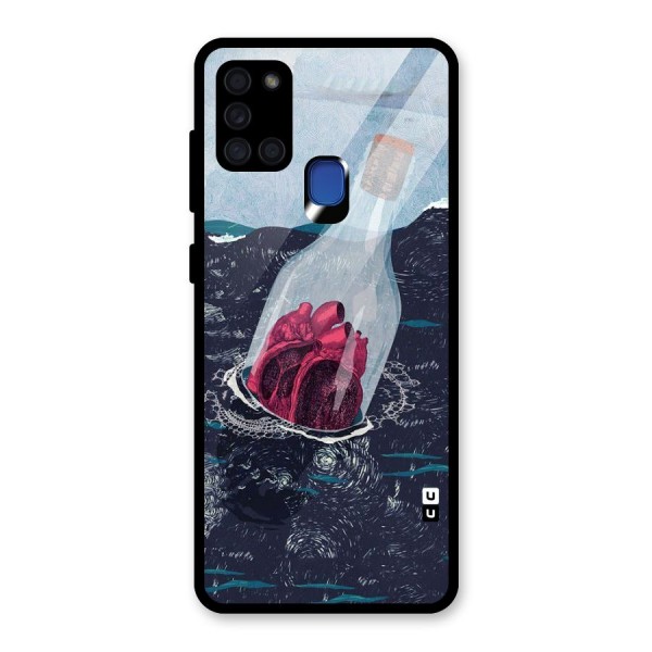 Bottle Heart Glass Back Case for Galaxy A21s