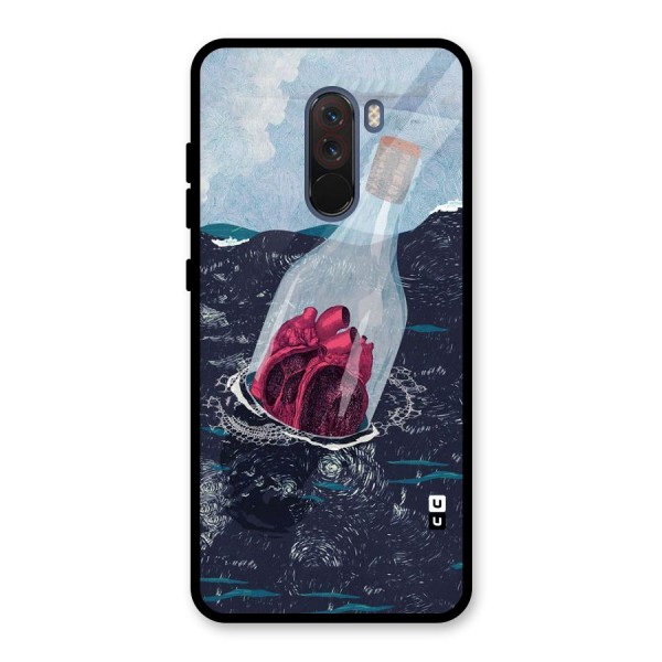 Bottle Heart Glass Back Case for Poco F1