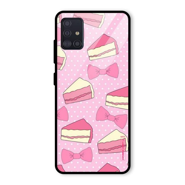 Bow Cake Glass Back Case for Galaxy A51