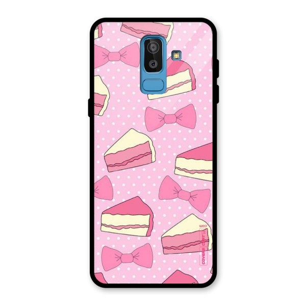 Bow Cake Glass Back Case for Galaxy J8