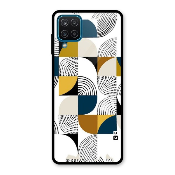 Boxes Pattern Glass Back Case for Galaxy A12