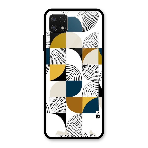 Boxes Pattern Glass Back Case for Galaxy A22 5G