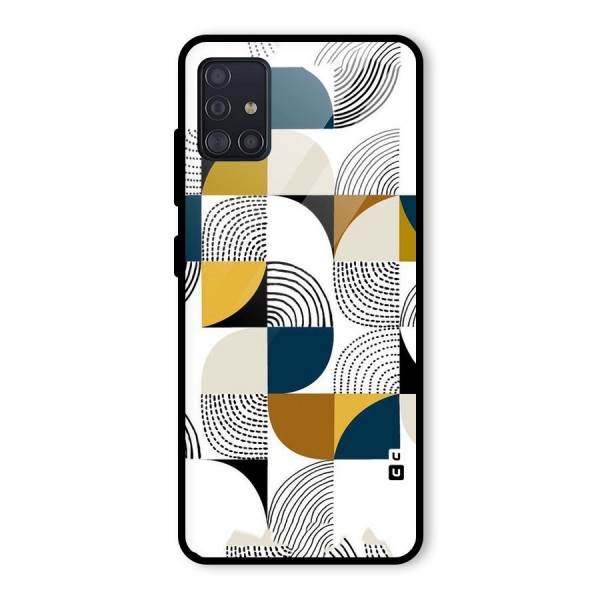 Boxes Pattern Glass Back Case for Galaxy A51