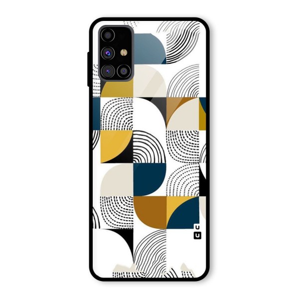 Boxes Pattern Glass Back Case for Galaxy M31s