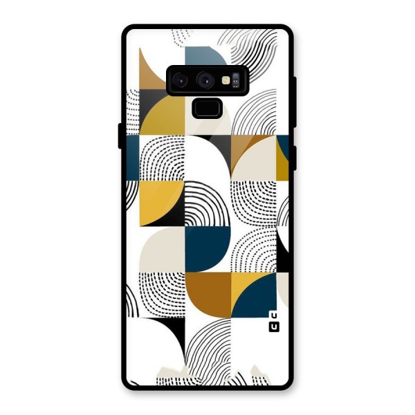 Boxes Pattern Glass Back Case for Galaxy Note 9