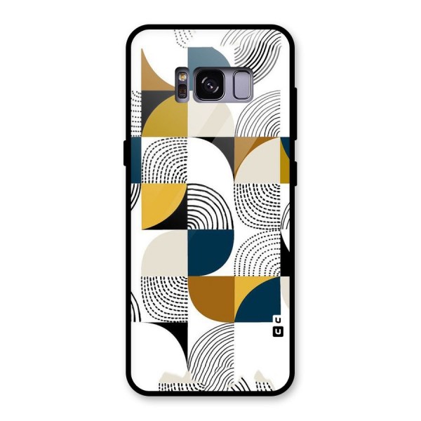 Boxes Pattern Glass Back Case for Galaxy S8