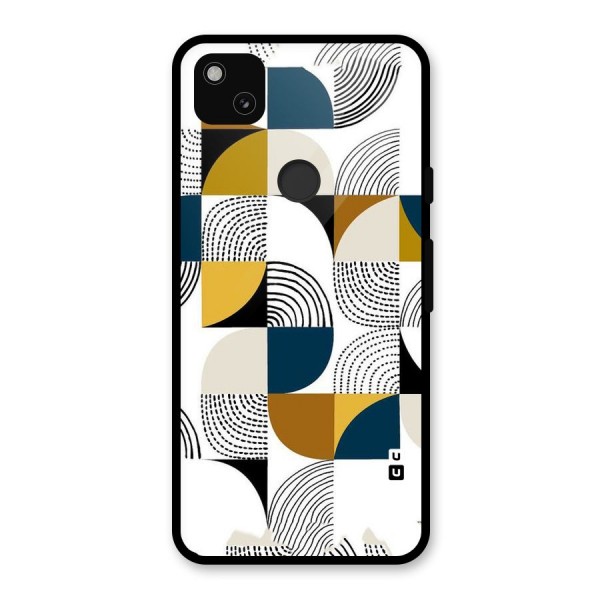 Boxes Pattern Glass Back Case for Google Pixel 4a