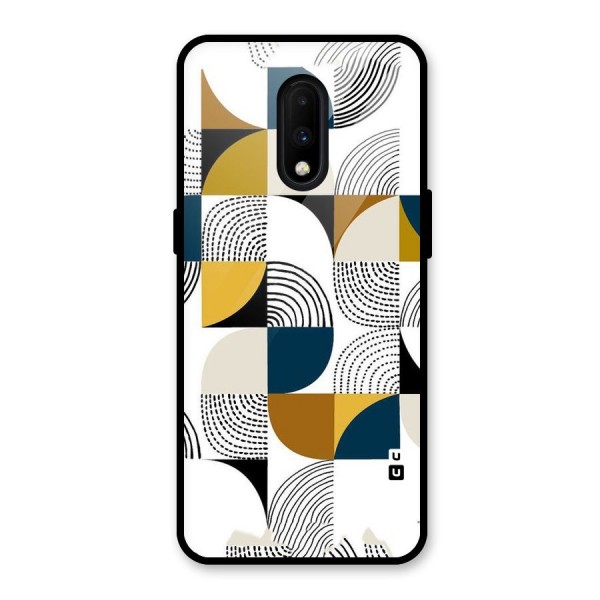 Boxes Pattern Glass Back Case for OnePlus 7