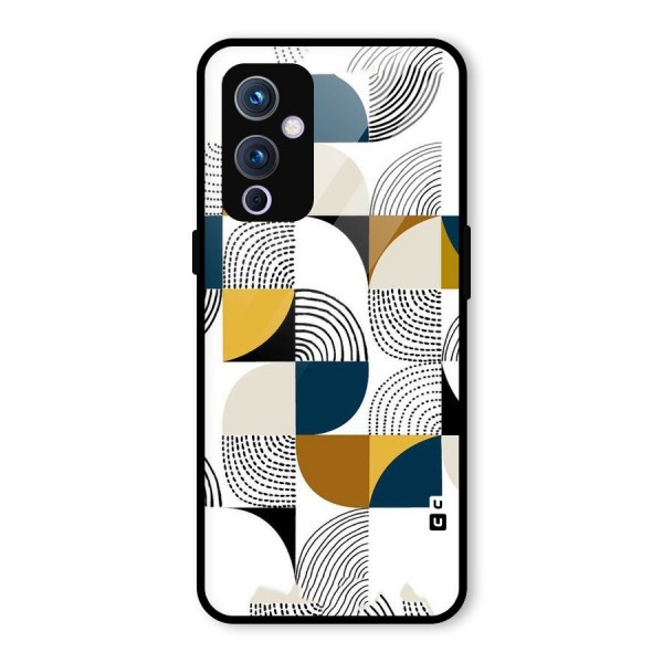 Boxes Pattern Glass Back Case for OnePlus 9