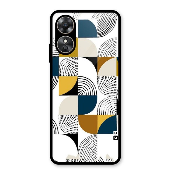 Boxes Pattern Glass Back Case for Oppo A17