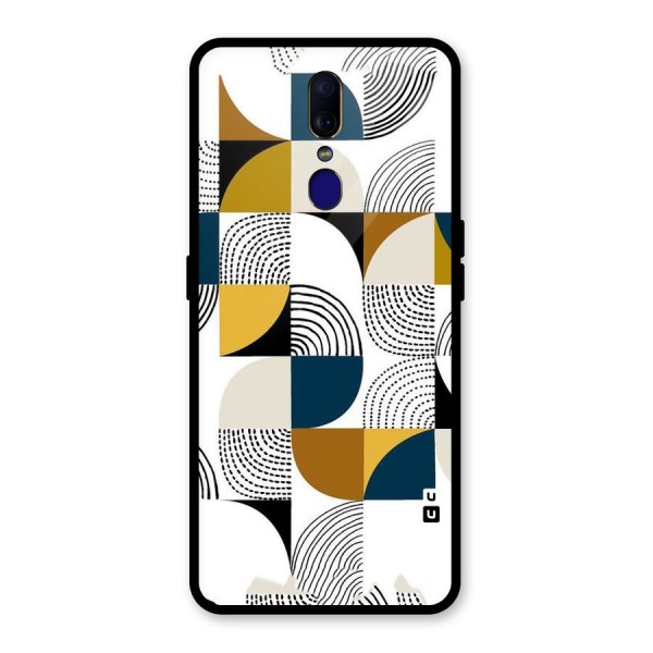 Boxes Pattern Glass Back Case for Oppo F11