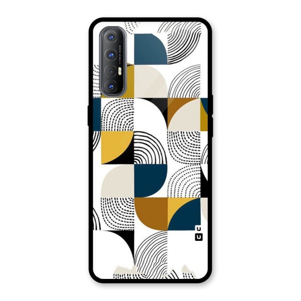 Boxes Pattern Glass Back Case for Oppo Reno3 Pro