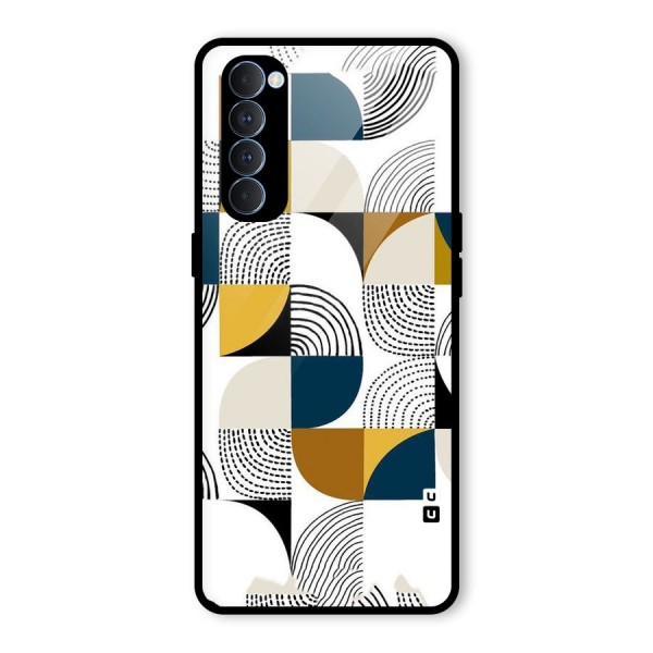 Boxes Pattern Glass Back Case for Oppo Reno4 Pro