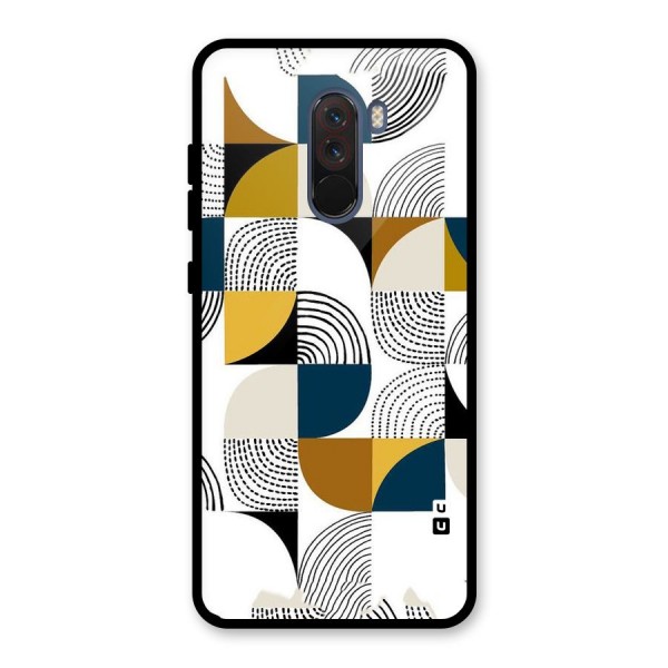 Boxes Pattern Glass Back Case for Poco F1