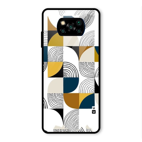 Boxes Pattern Glass Back Case for Poco X3 Pro