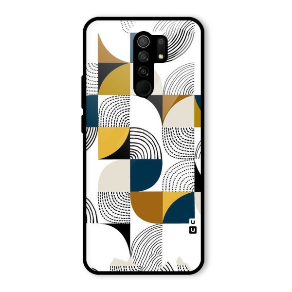 Boxes Pattern Glass Back Case for Redmi 9 Prime