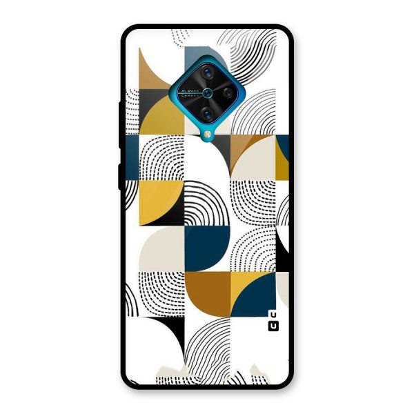 Boxes Pattern Glass Back Case for Vivo S1 Pro