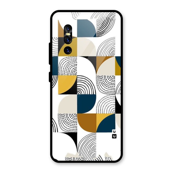 Boxes Pattern Glass Back Case for Vivo V15 Pro