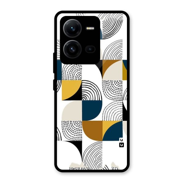 Boxes Pattern Glass Back Case for Vivo V25