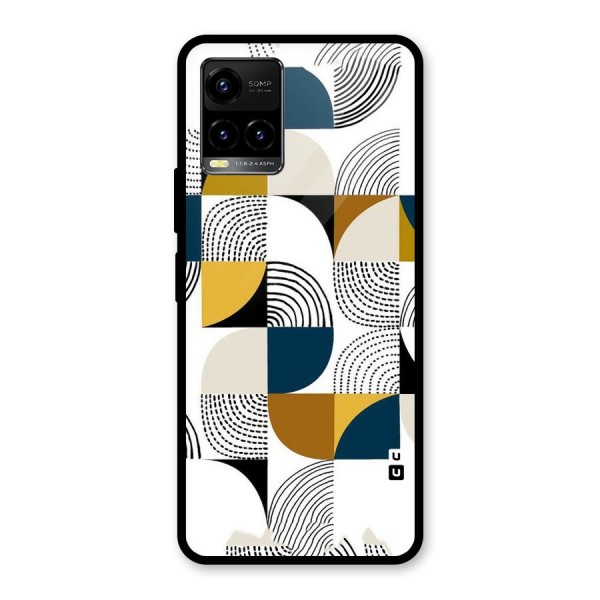 Boxes Pattern Glass Back Case for Vivo Y21A