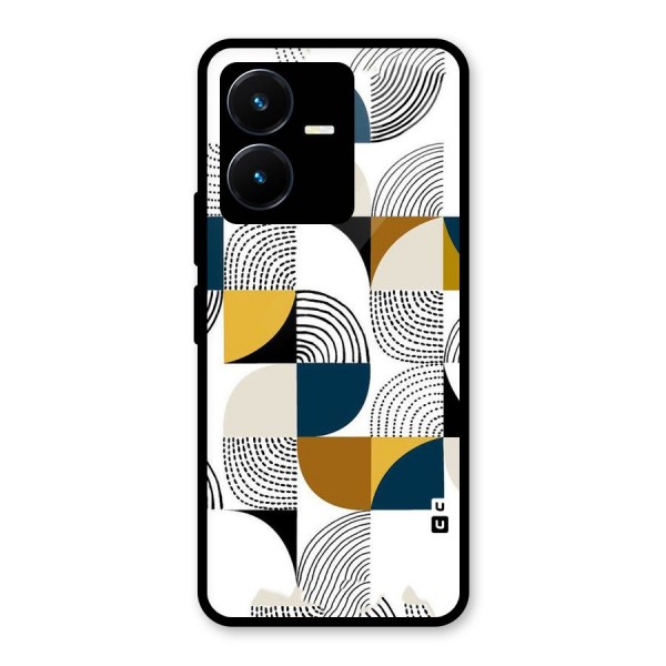 Boxes Pattern Glass Back Case for Vivo Y22