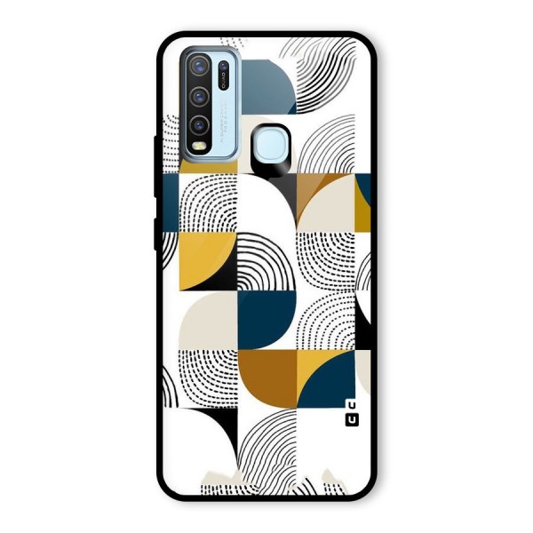 Boxes Pattern Glass Back Case for Vivo Y50