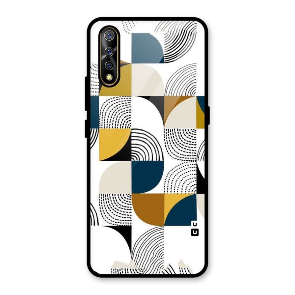 Boxes Pattern Glass Back Case for Vivo Z1x