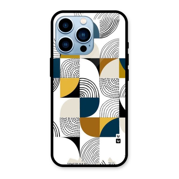 Boxes Pattern Glass Back Case for iPhone 13 Pro