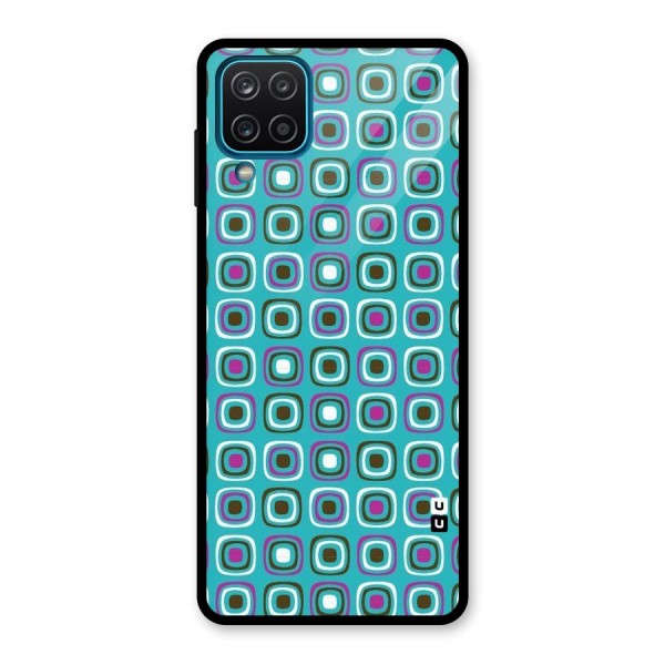 Boxes Tiny Pattern Glass Back Case for Galaxy A12