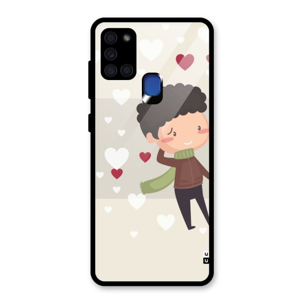 Boy in love Glass Back Case for Galaxy A21s