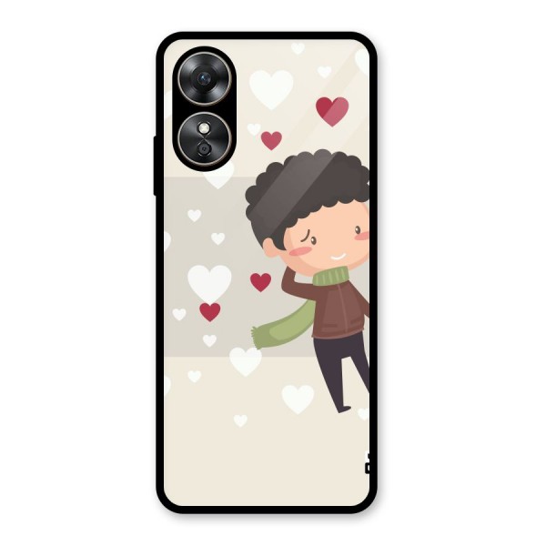 Boy in love Glass Back Case for Oppo A17