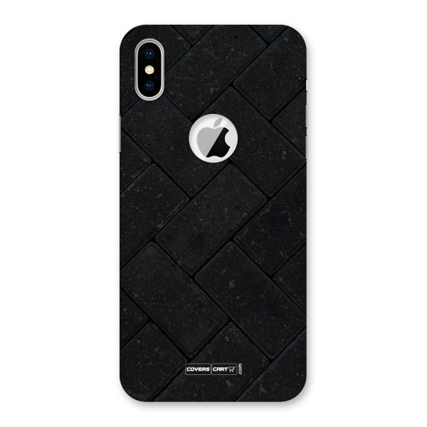 Bricks Pattern Back Case for iPhone XS Logo Cut