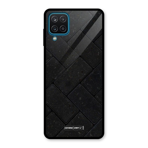 Bricks Pattern Glass Back Case for Galaxy A12