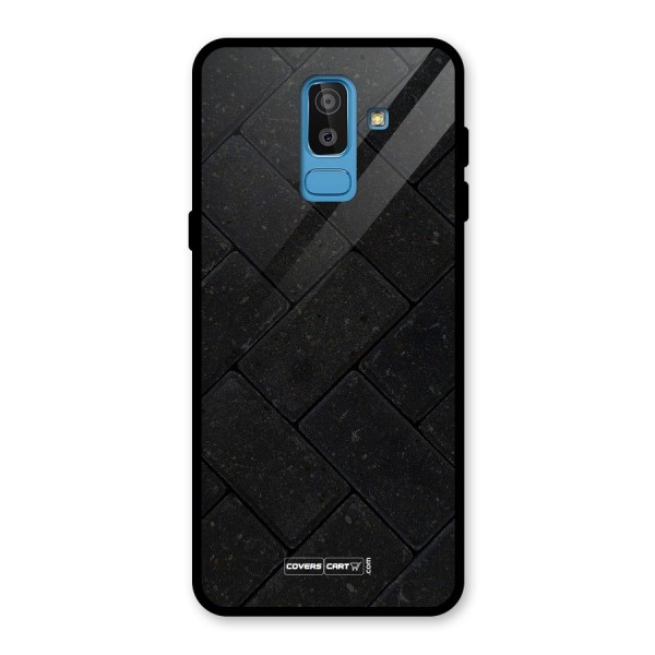 Bricks Pattern Glass Back Case for Galaxy J8