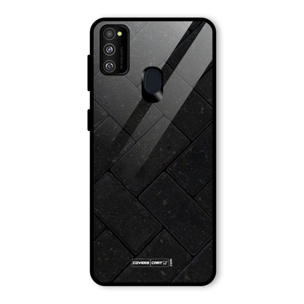 Bricks Pattern Glass Back Case for Galaxy M21