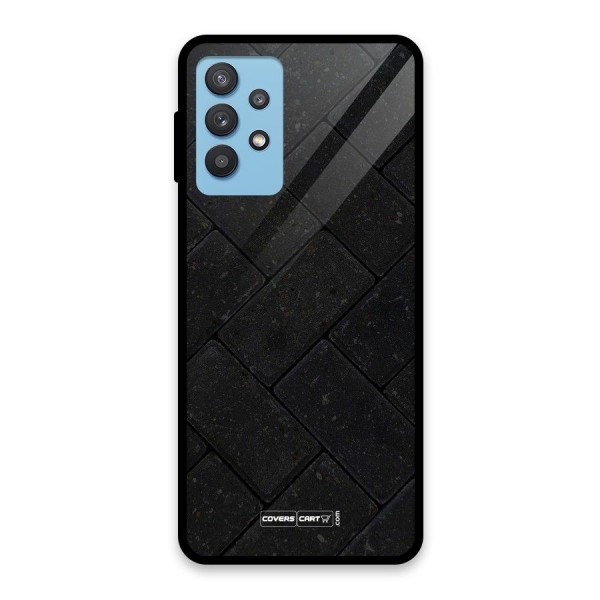 Bricks Pattern Glass Back Case for Galaxy M32 5G