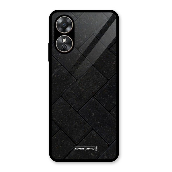 Bricks Pattern Glass Back Case for Oppo A17